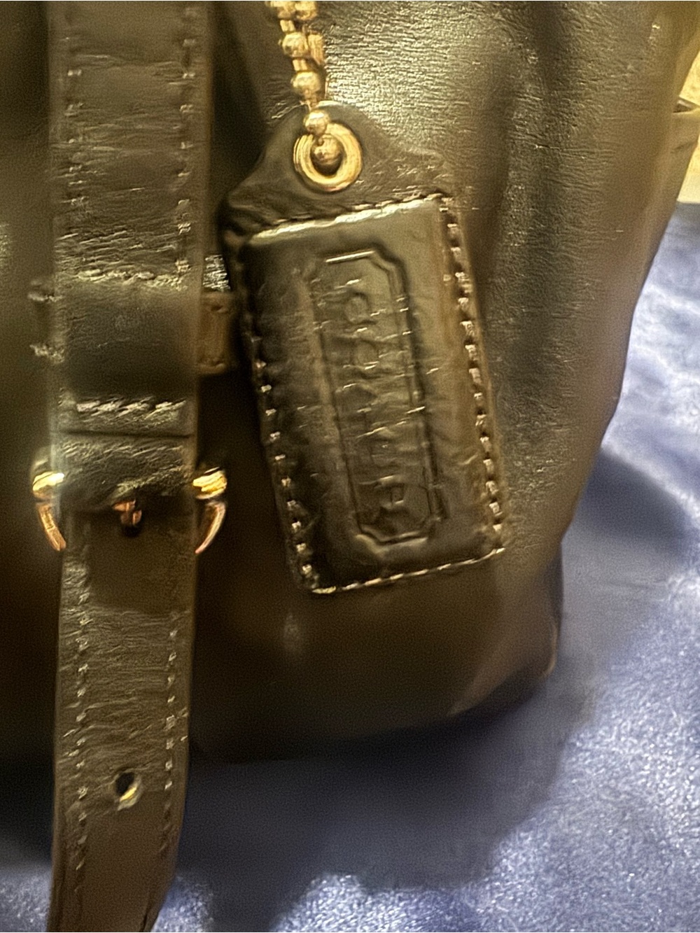 Coach Black Leather Shoulder bag- EUC - F17721 - Picture 5 of 7